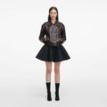 Brown Cropped Leather Jacket