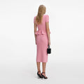 Pink Peplum Knit Midi Dress
