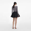 Grey Lace Collar Knit Top