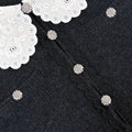 Charcoal Lace Collar Cardigan