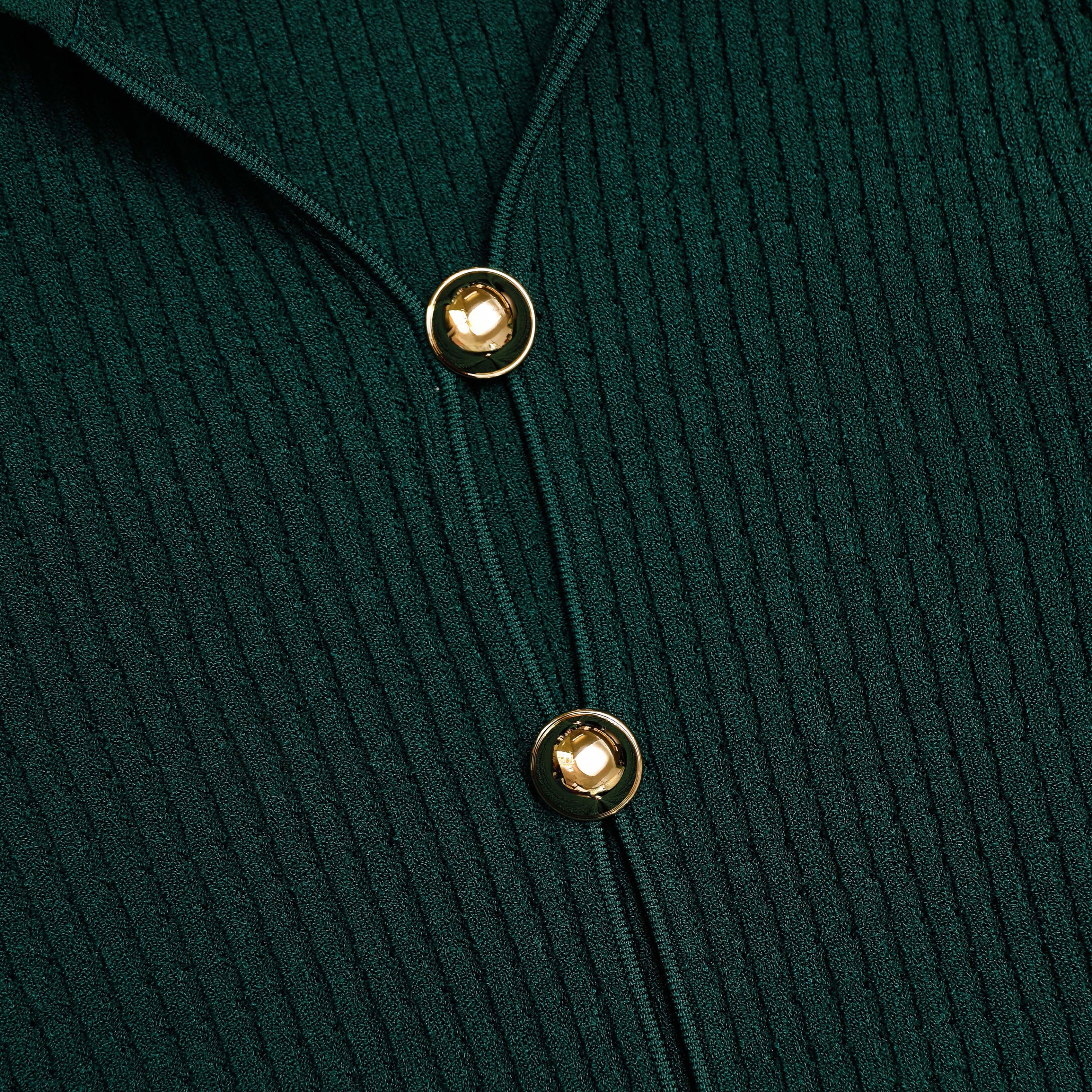 Green Keyhole Knit Midi Dress