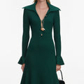 Green Keyhole Knit Midi Dress