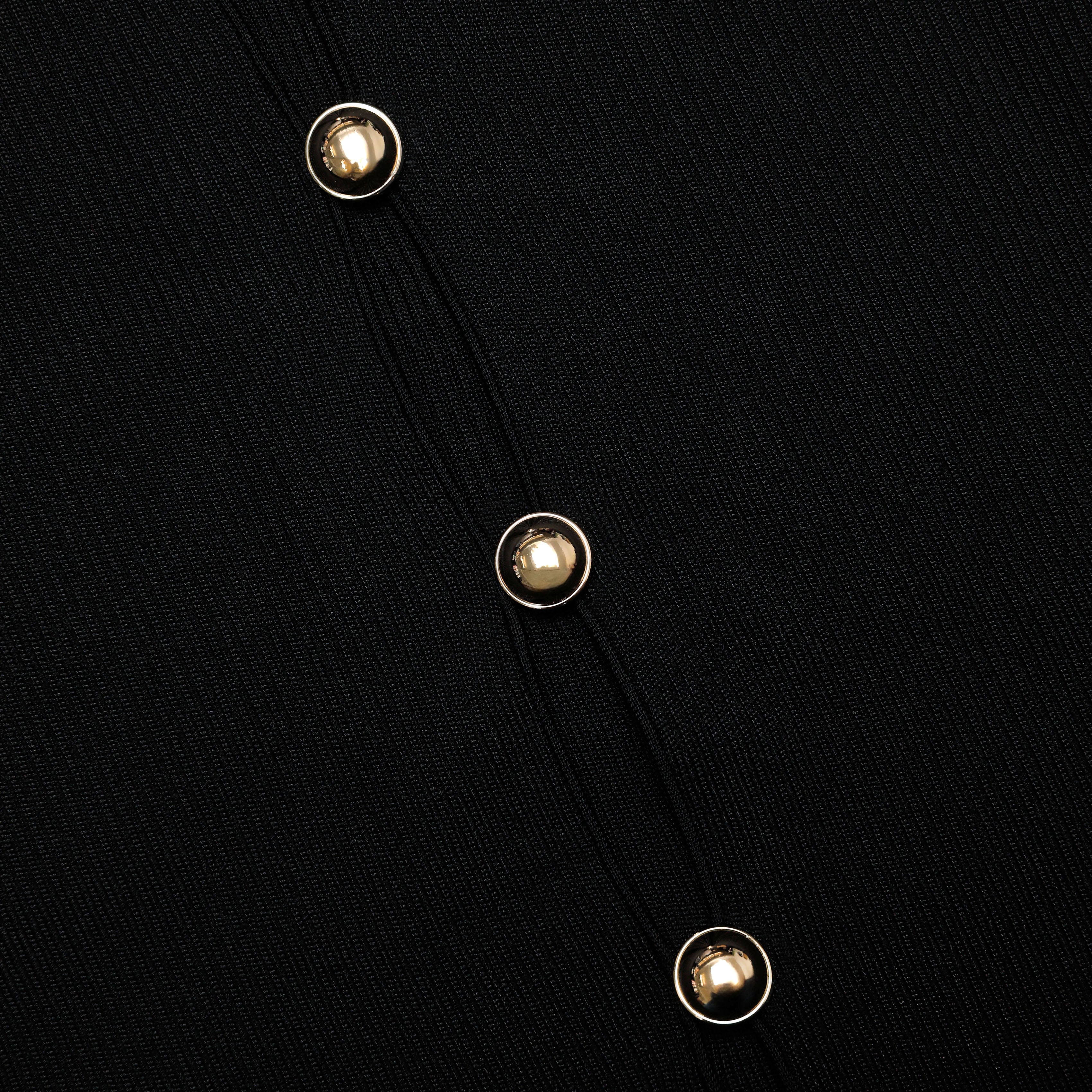 Black Keyhole Knit Top