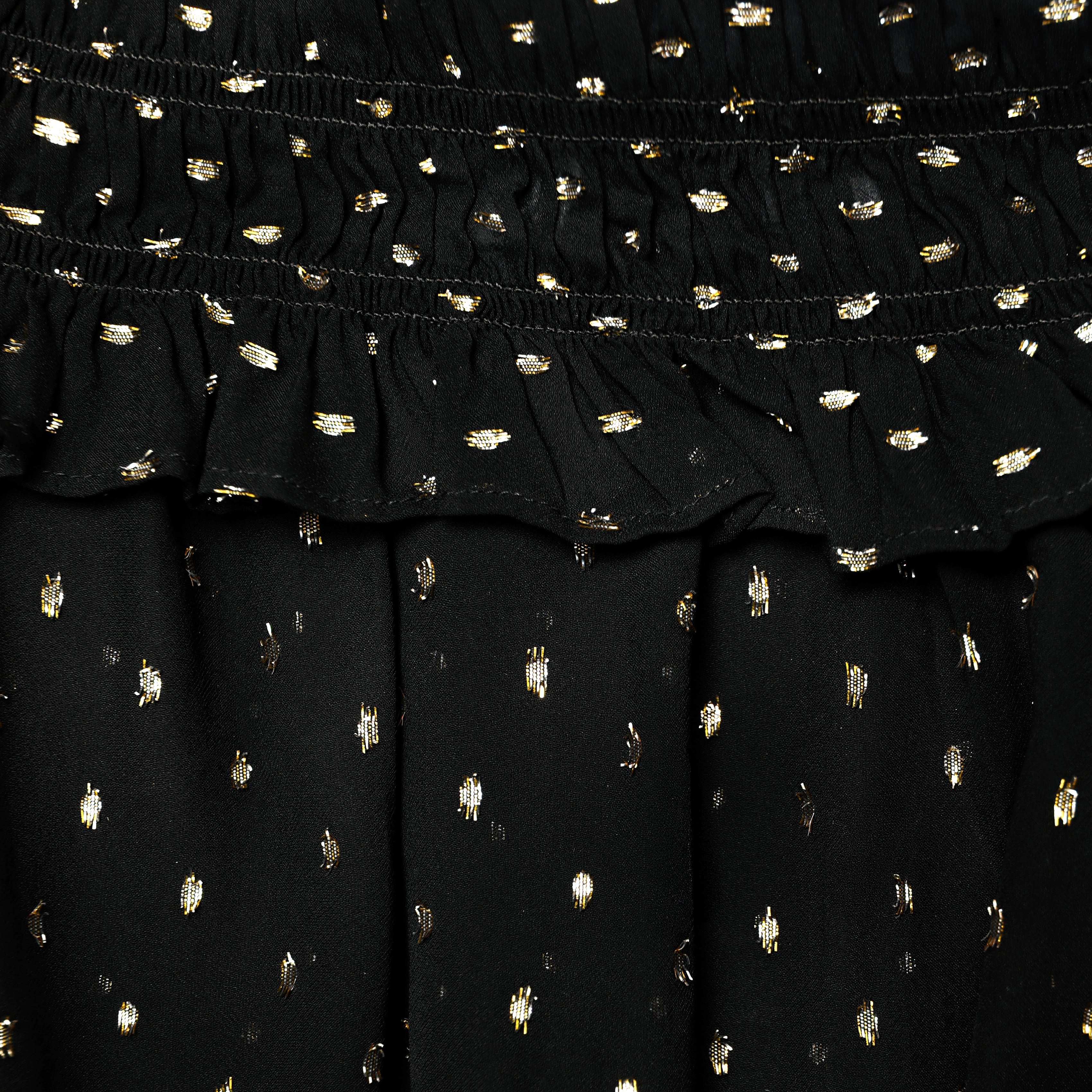 Black And Gold Chiffon Top