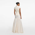 Cream Boucle Taffeta Maxi Dress