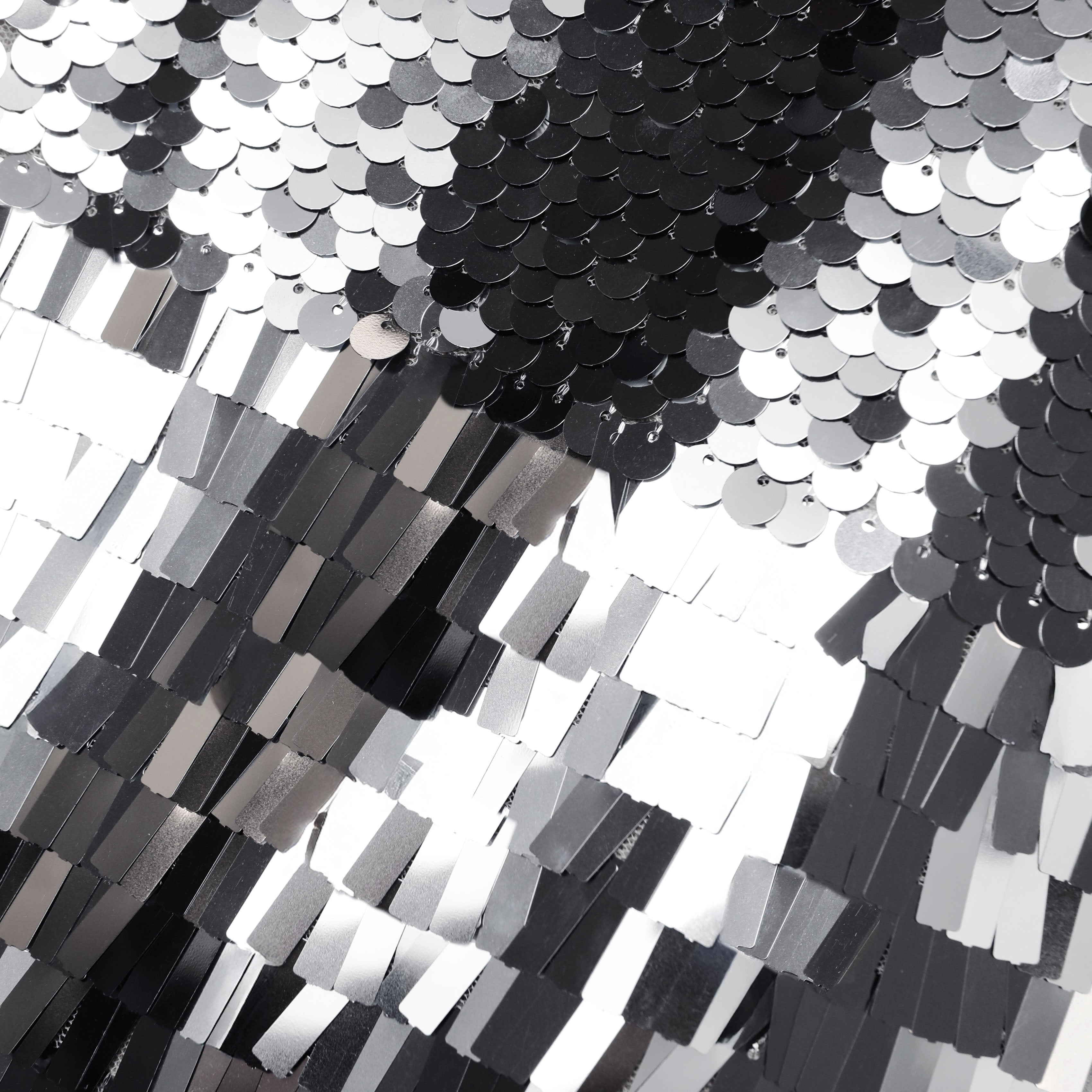 Silver Gradient Sequin Midi Skirt