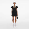 Black Crepe Bow Collar Mini Dress