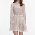 Cream Organza Lace Mini Dress