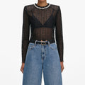 Black Organza Lace Top