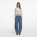 White Georgette Lace Blouse