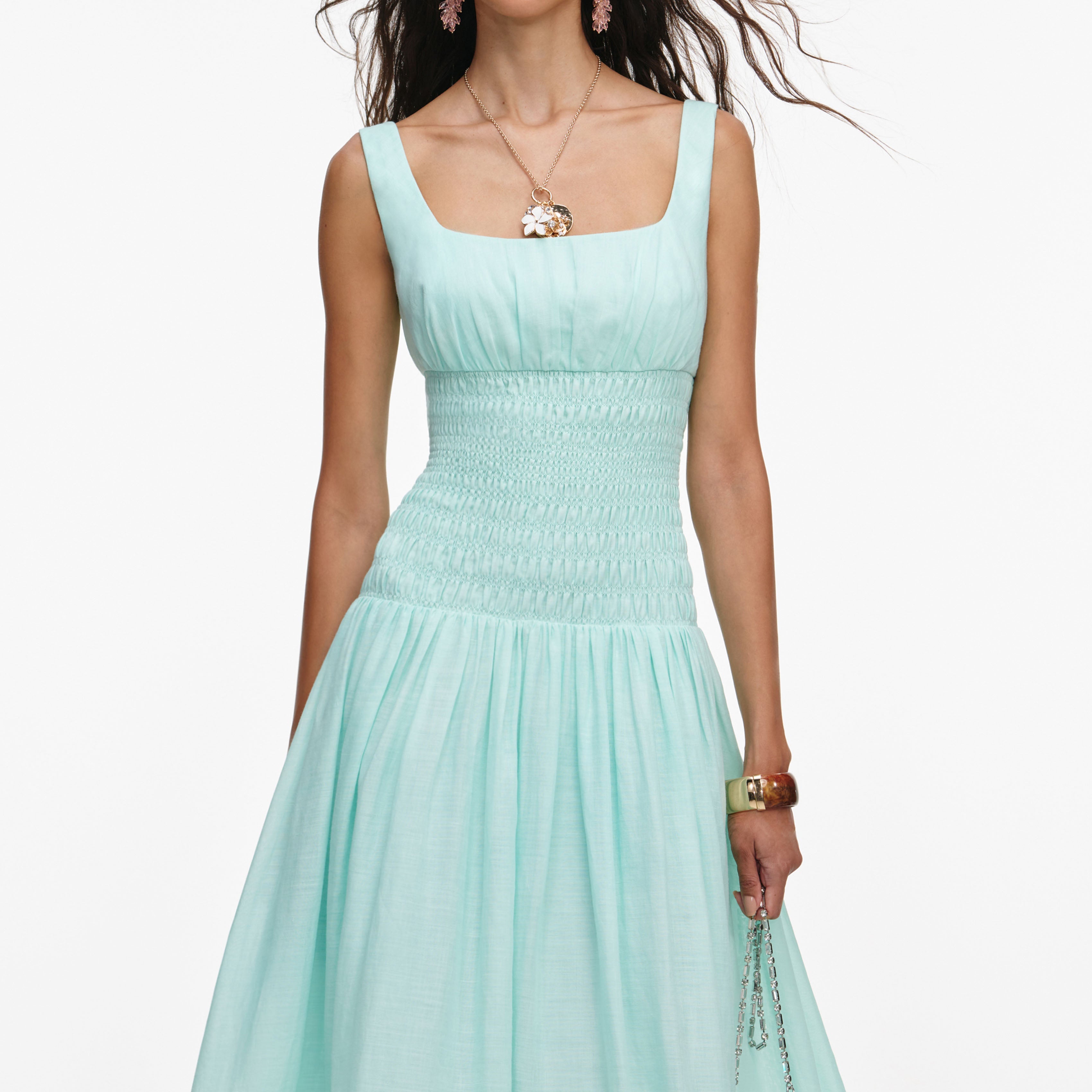 Mint Ramie Midi Dress