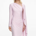 Pink Jersey Drape Maxi Dress