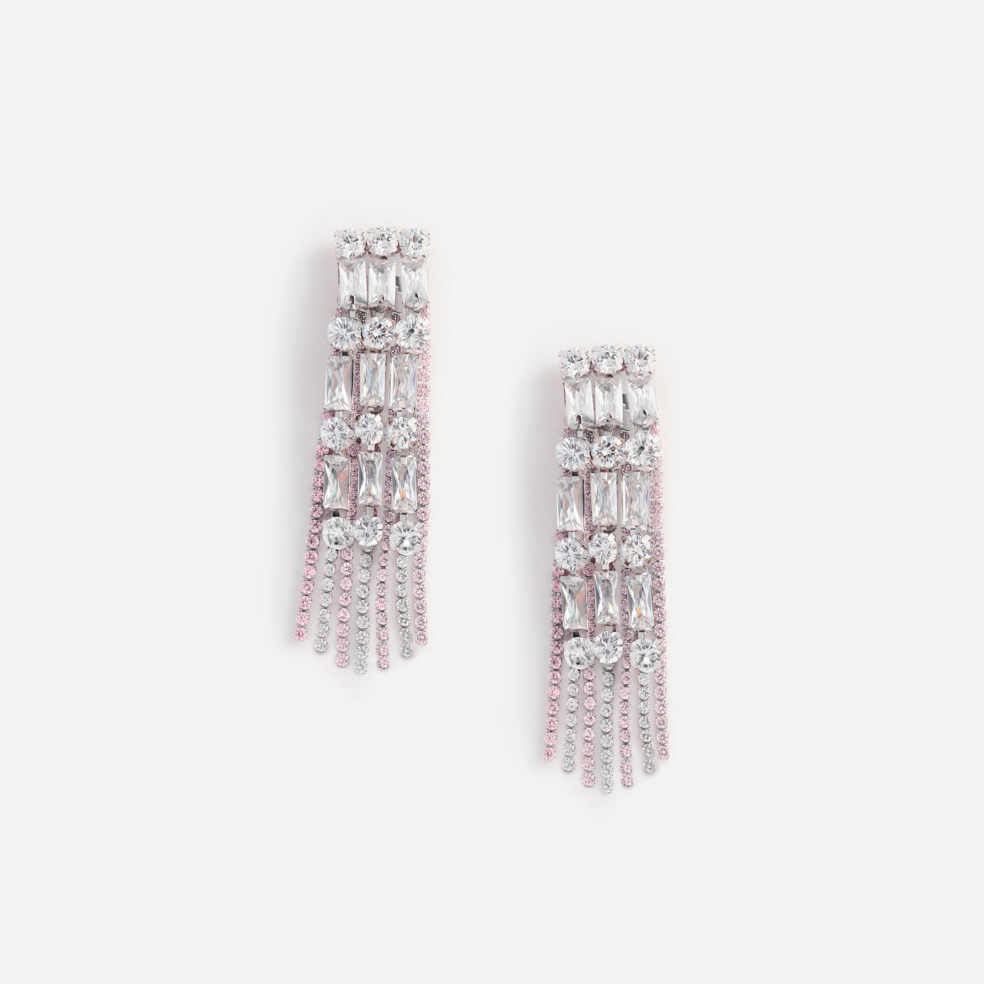 Crystal Pink Droplet Earrings