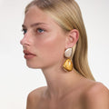 Gold Tiger Eye Tiered Earrings