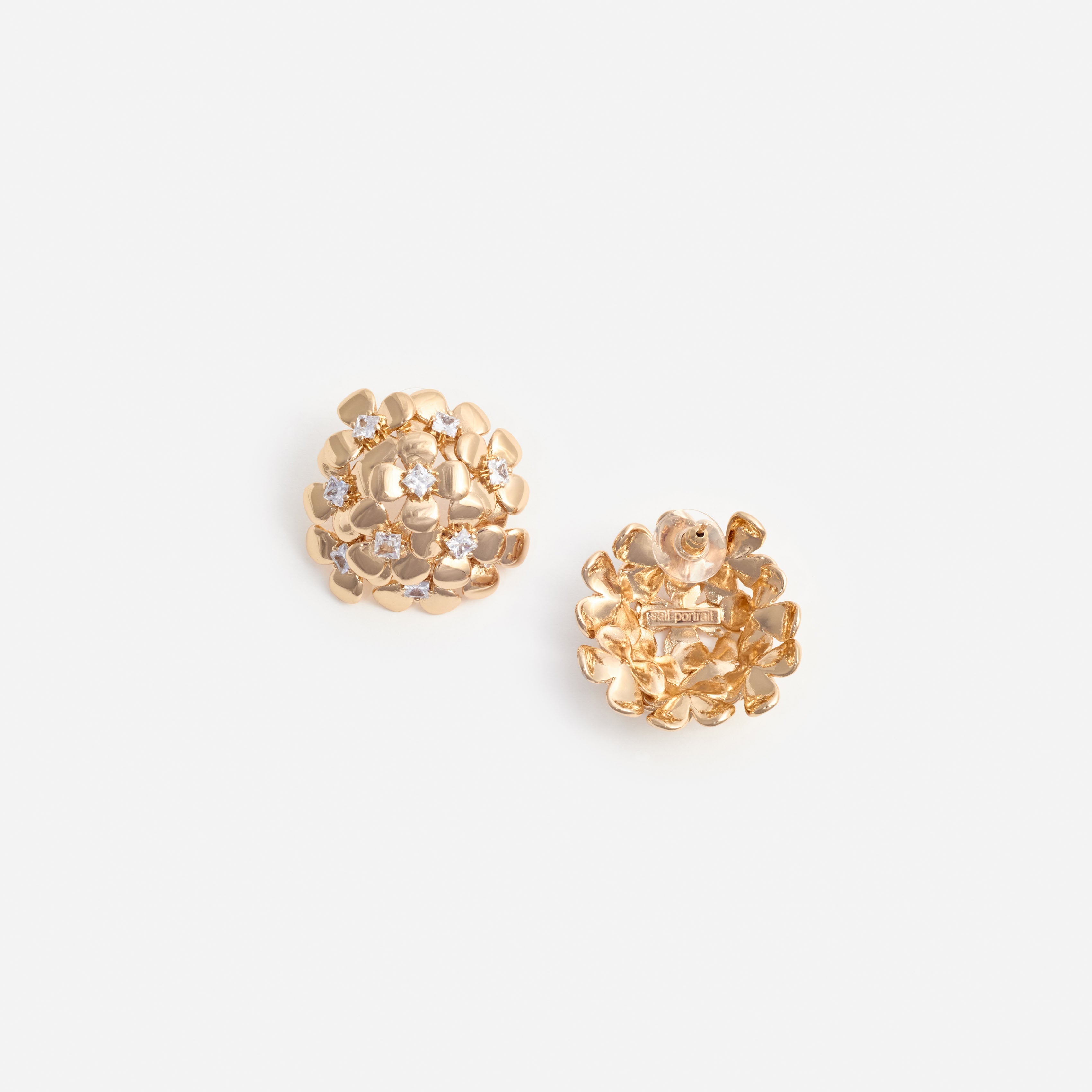 Gold Flower Cluster Earrings