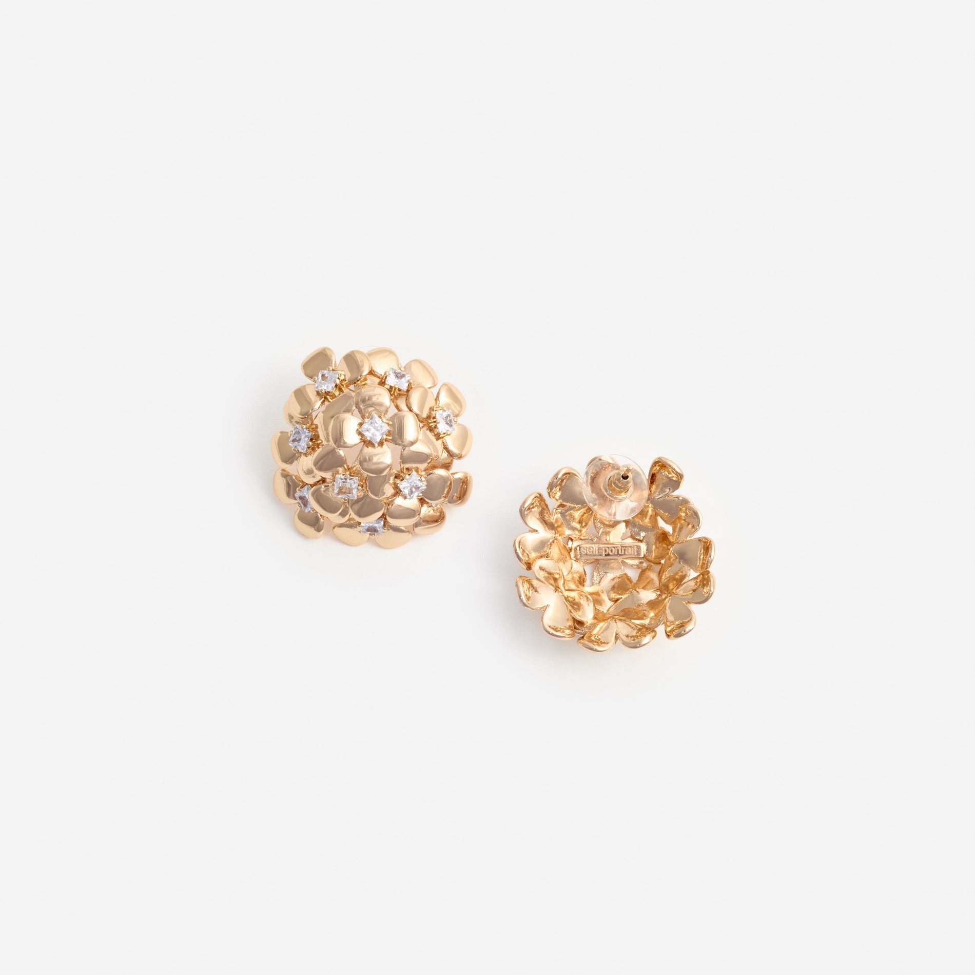 Gold Flower Cluster Earrings