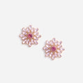 Pink Crystal Flower Earrings