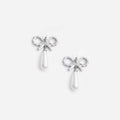 Crystal Bow Pearl Earrings
