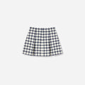 Navy Check Boucle Skirt