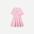 Pink Knitted Cape Dress