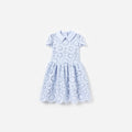 Blue 3D Flower Lace Dress