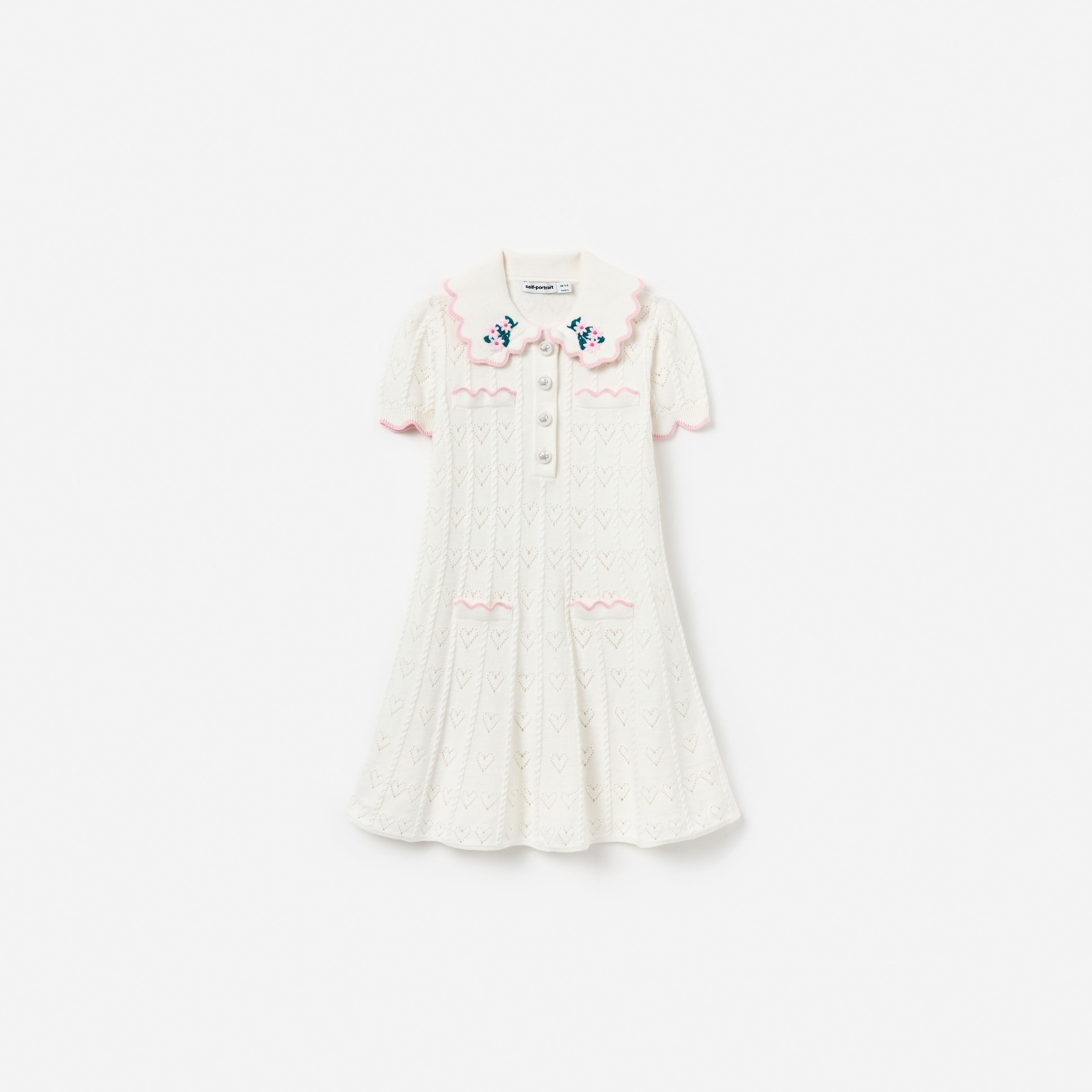 Cream Heart Knit Dress