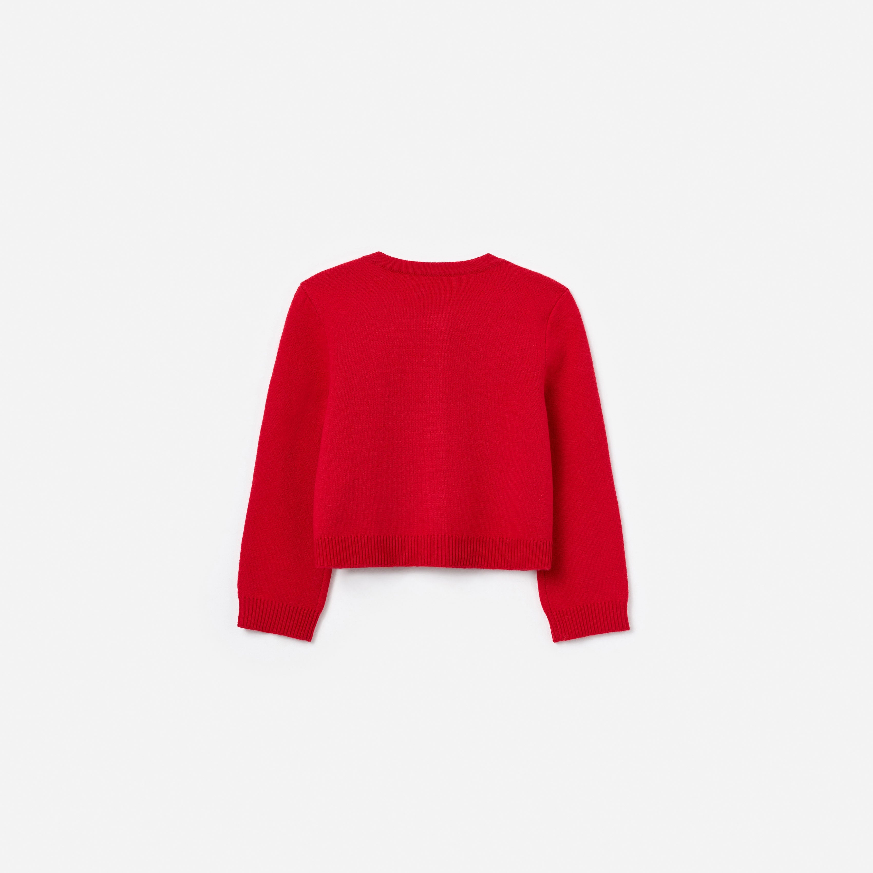 Red Flower Trim Cardigan