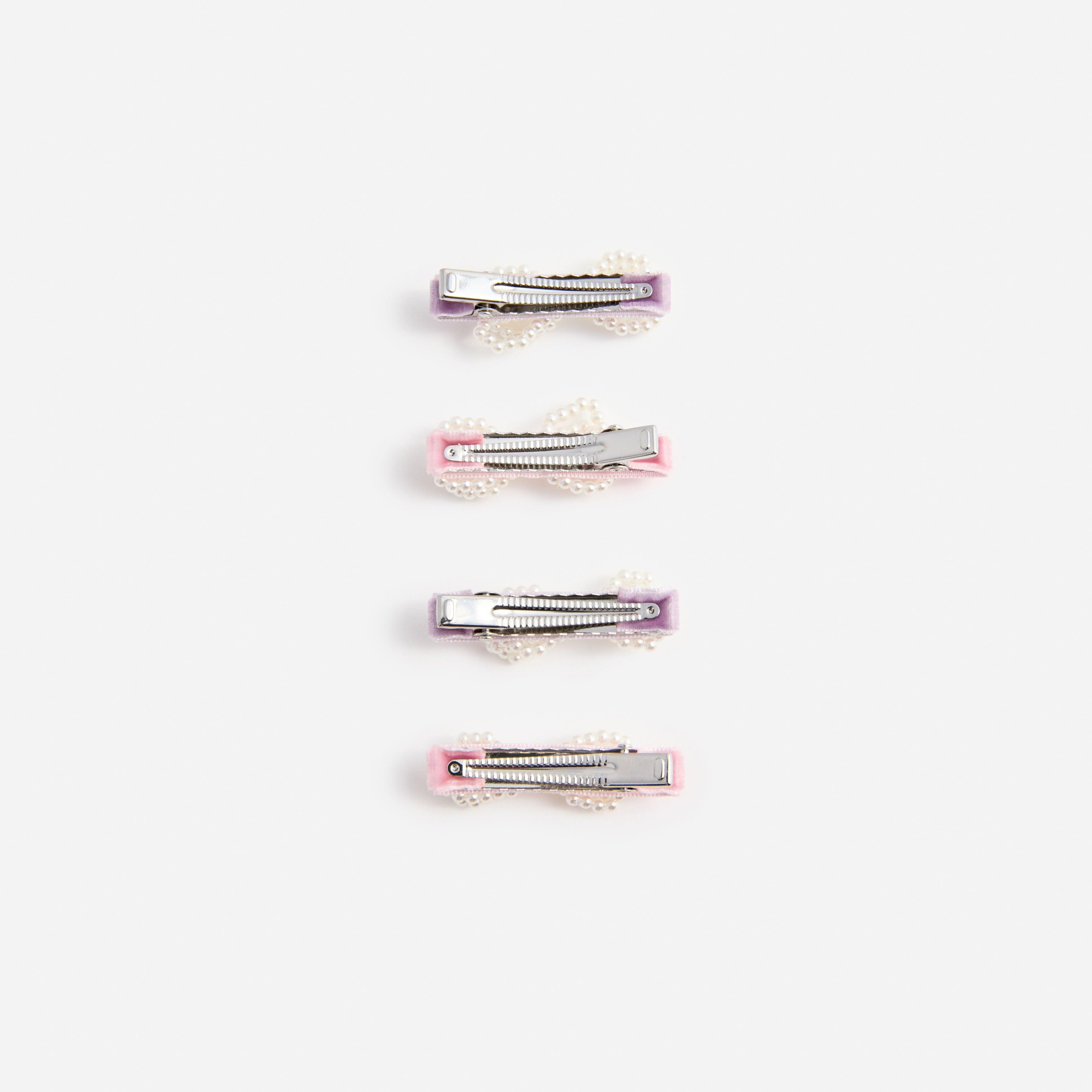 Multi Velvet Pearl Bow Hairclips