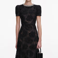 Black Tulle Lace Midi Dress