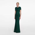 Green Rhinestone Maxi Dress