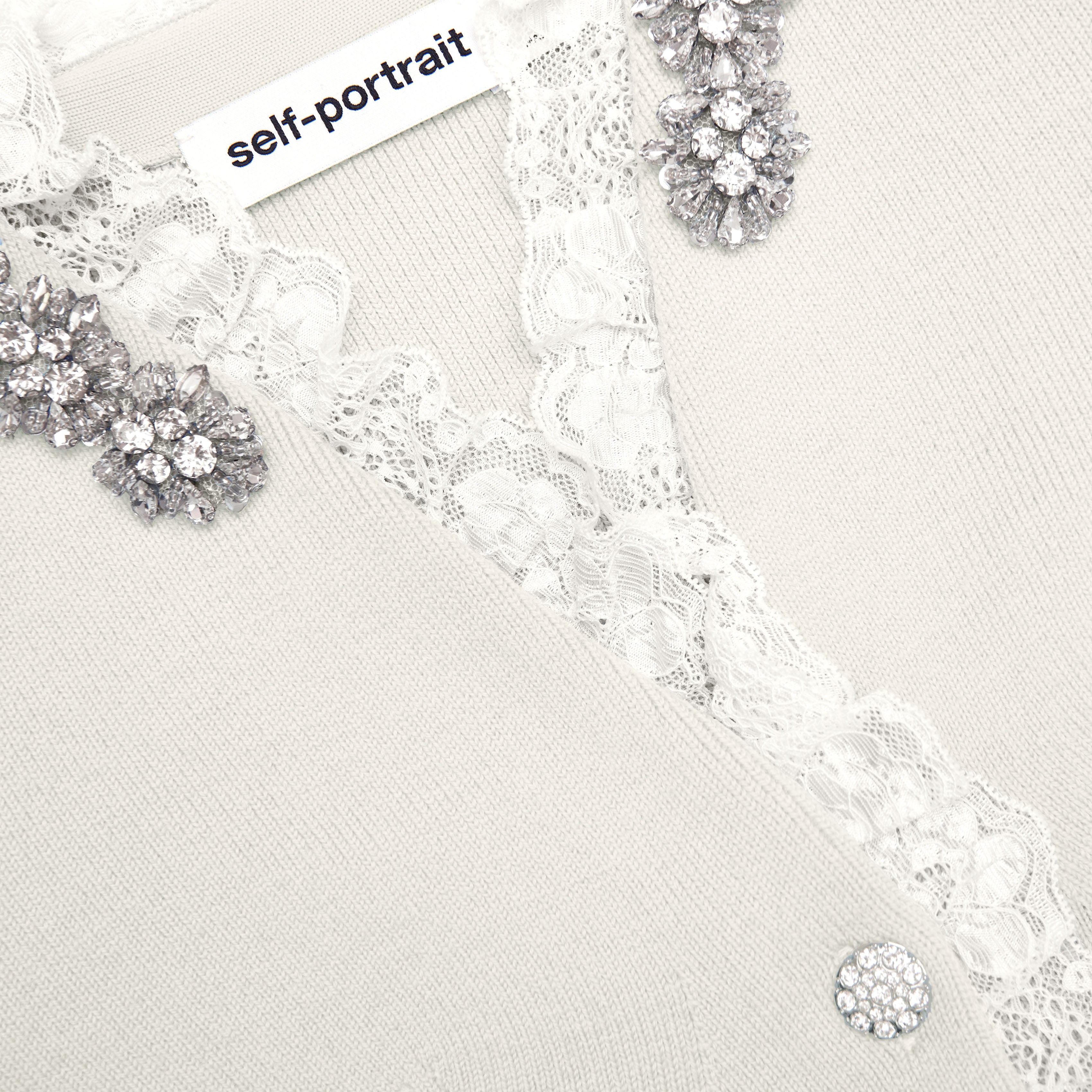 Cream Crystal Trim Cardigan