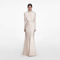 Champagne Satin Maxi Dress