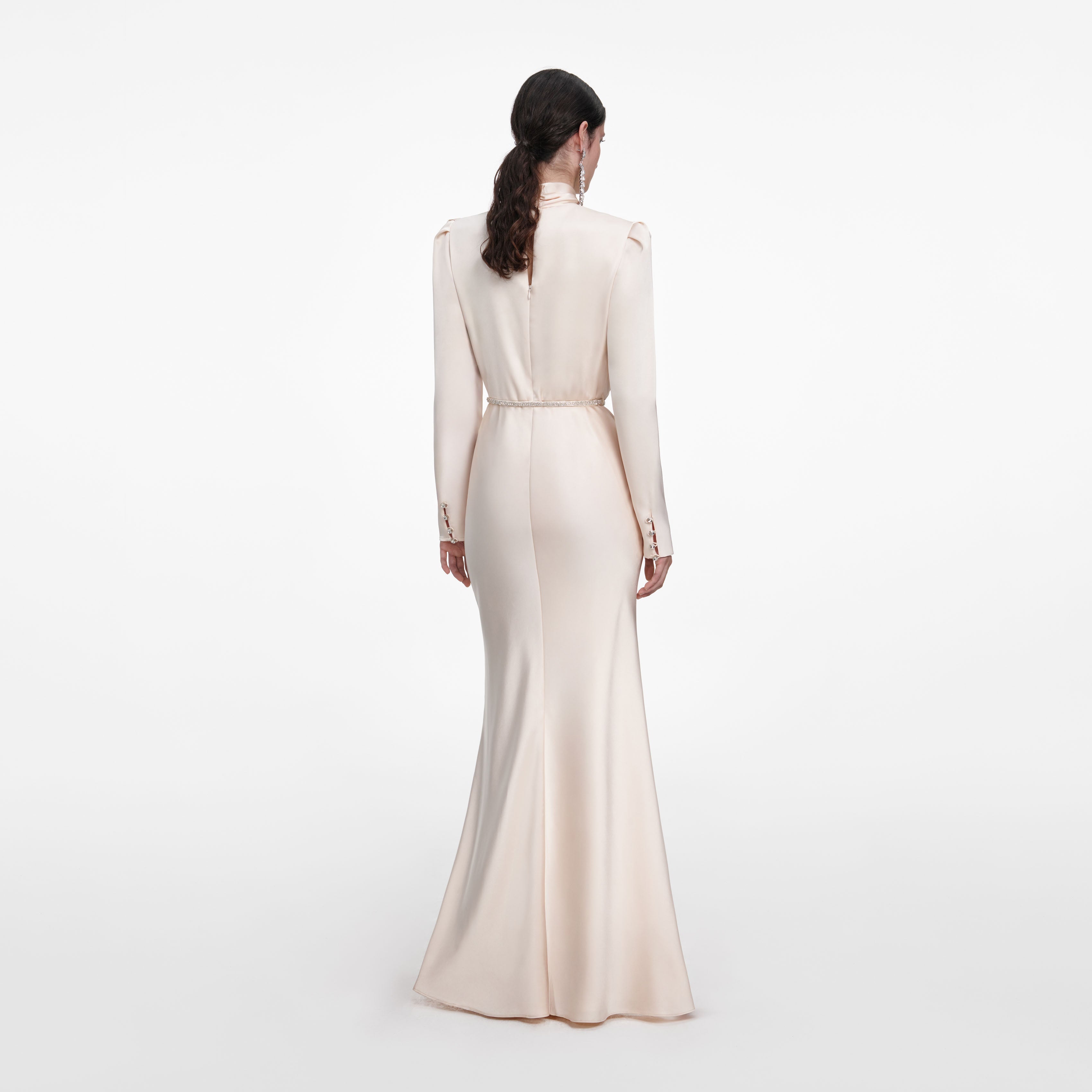 Champagne Satin Maxi Dress