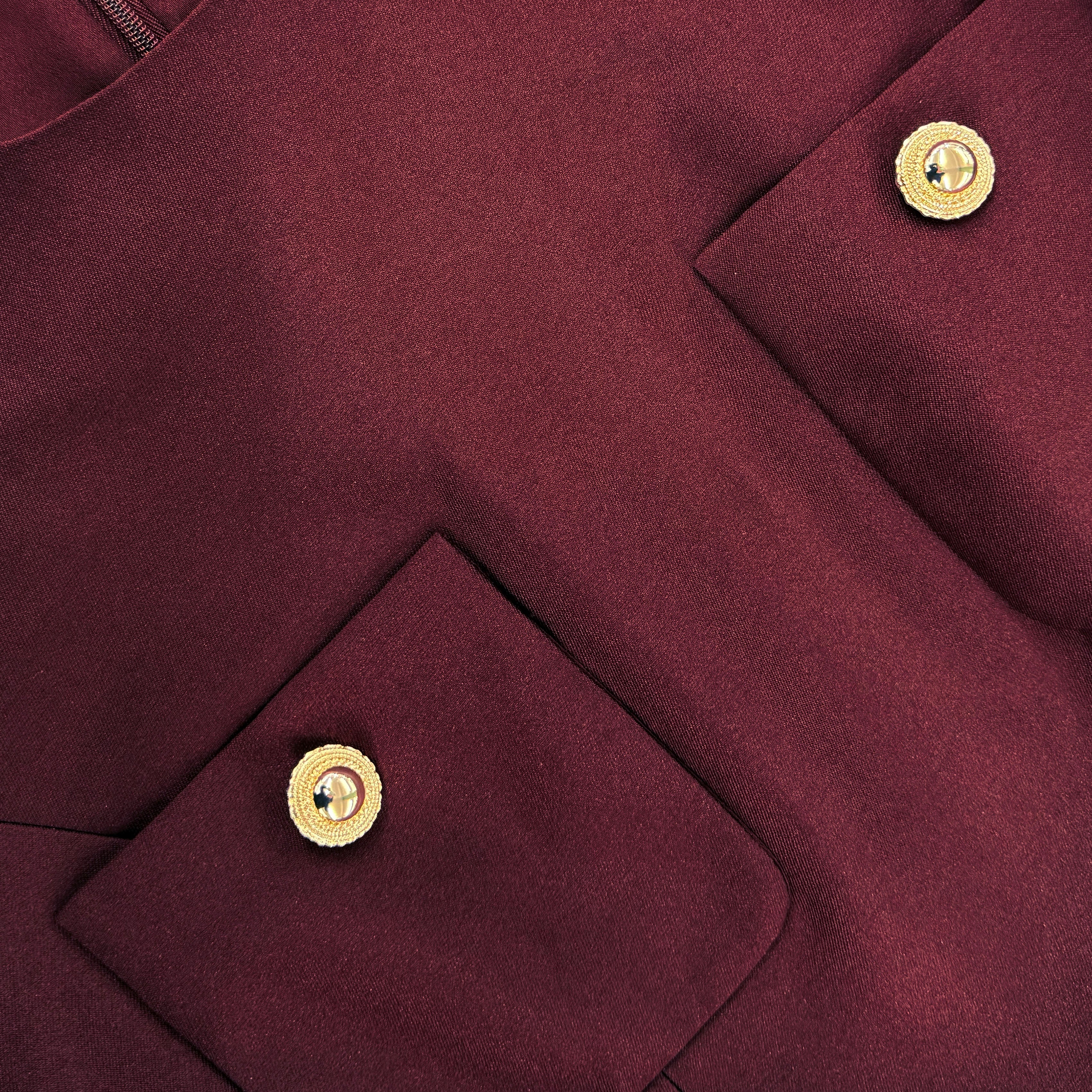Burgundy Taffeta Midi Dress