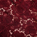 Burgundy Flower Lace Midi Dress