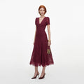 Burgundy Lace Midi Dress