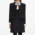 Black Boucle Flower Jacket