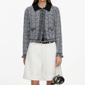 Cream Sequin Boucle Tailored Shorts