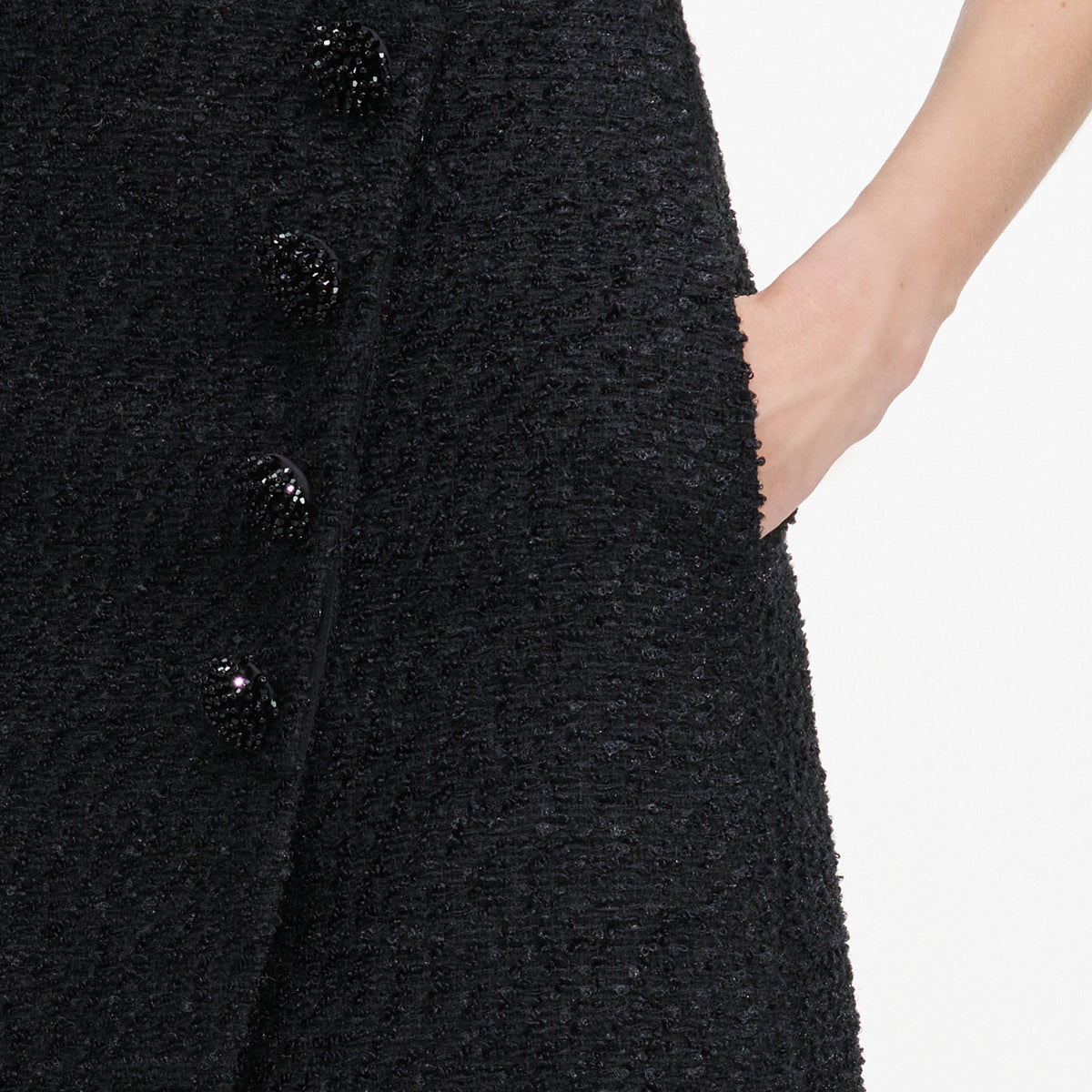 Black Boucle Mini Skirt