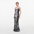Silver Fil Coupe Maxi Dress
