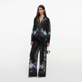 Navy Floral Organza Trousers