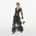 Navy Floral Georgette Maxi Dress