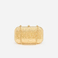 Gold Floral Engraved Clutch Bag