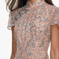 Silver Sequin Embellished Midi Dress