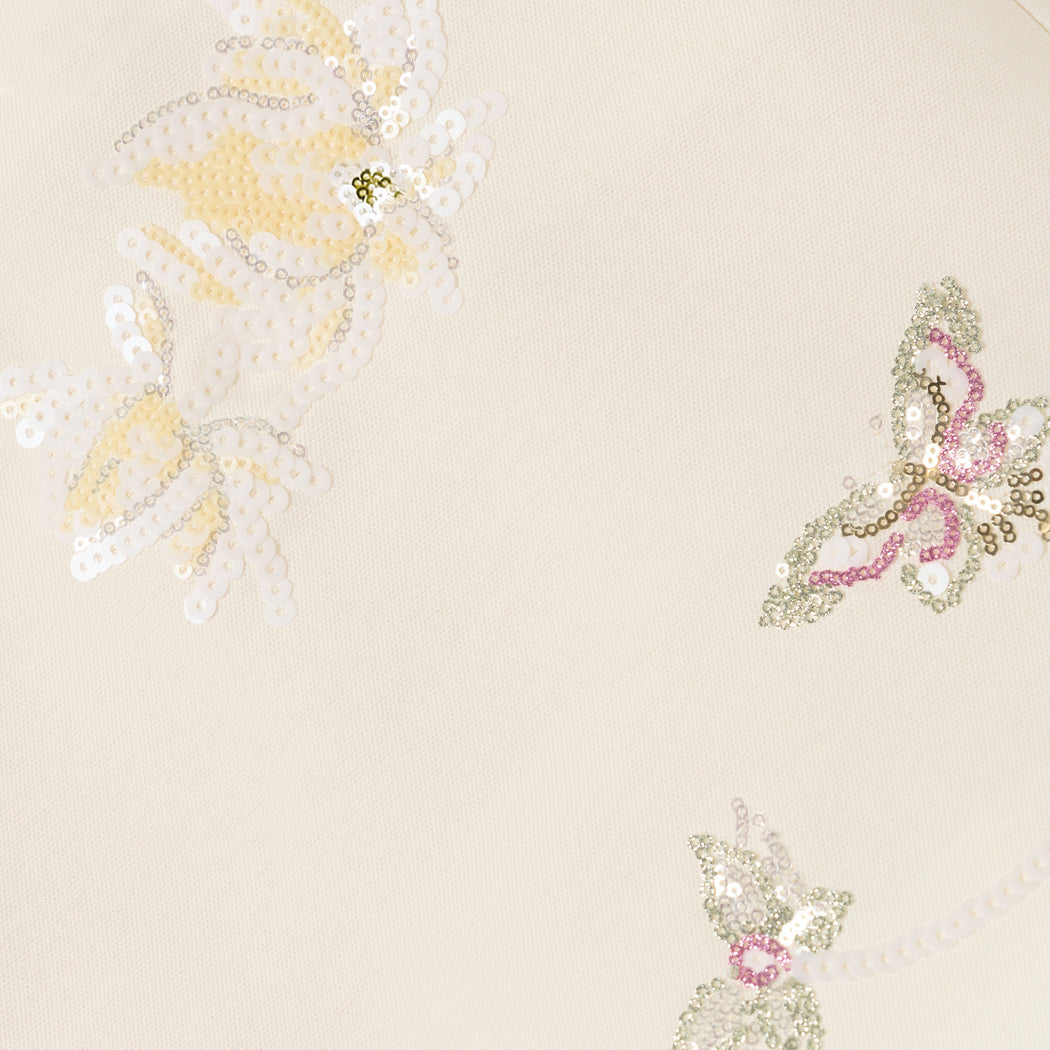 Detail Shot of the Cream Floral Jacquard Skirt