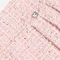 Pink Textured Boucle Mini Skirt