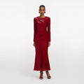Red Fil Coupe Midi Dress