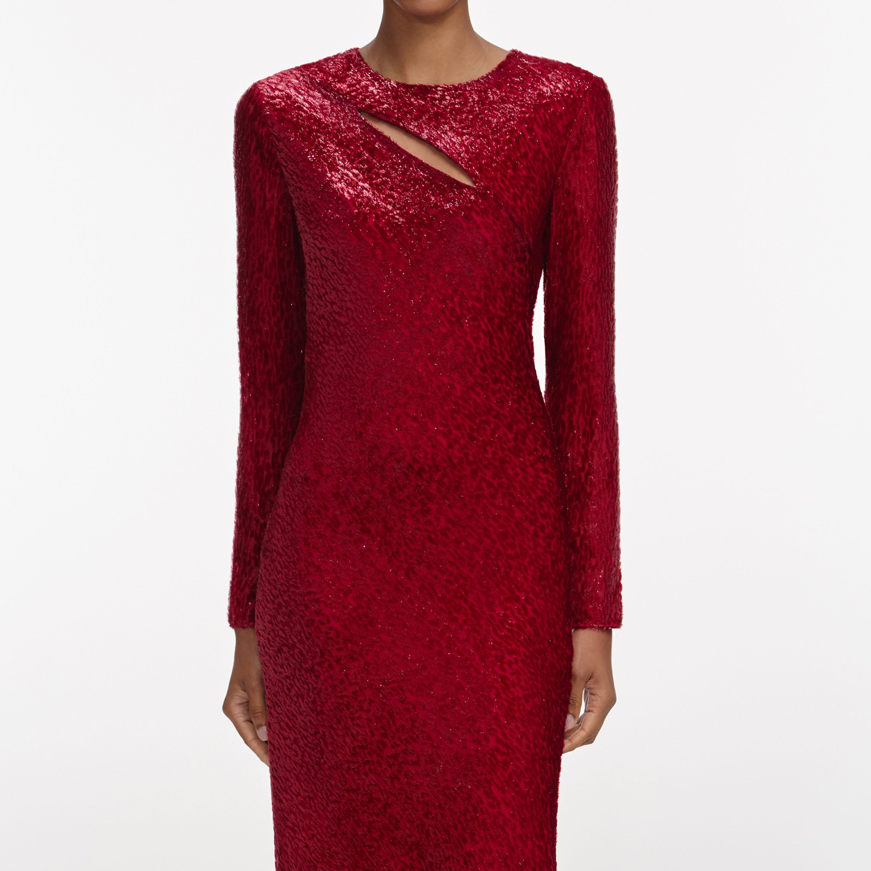 Red Fil Coupe Midi Dress