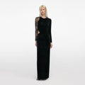Black Velvet Lace Maxi Dress
