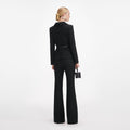 Black Wool Double Breasted Jumpsuit